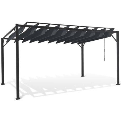 Pergola verstellbare Lamellen 3x4 M Anthrazitgrau