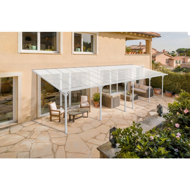 Toit terrasse/Carport 27m² KLEO 9x3m aluminium blanc