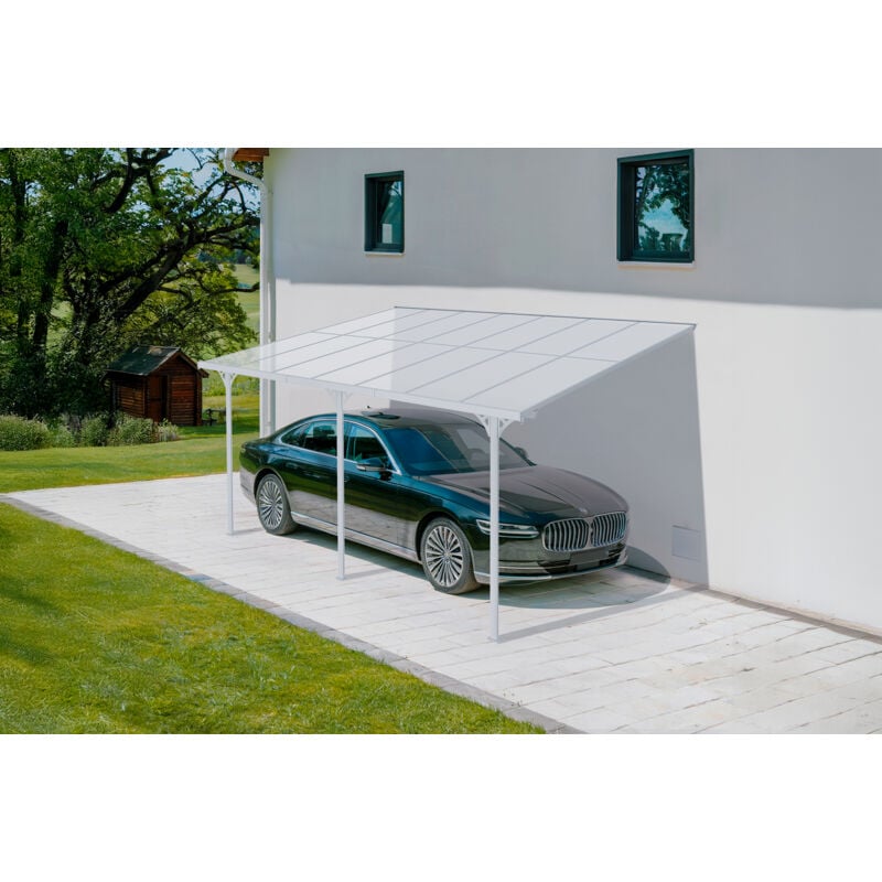 Toit terrasse/Carport 13,5m² kleo 4,5x3m aluminium blanc