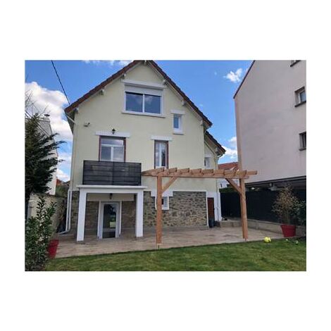 Pergolas Adossée, 750cmx500cm, Bois DOUGLAS Français, Carport-Auvent, Abri terrasse
