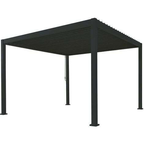 Pergolas Bio climatique Ombréa - 3 x 3m - Gris anthracite - RAL 7015 Blanc.