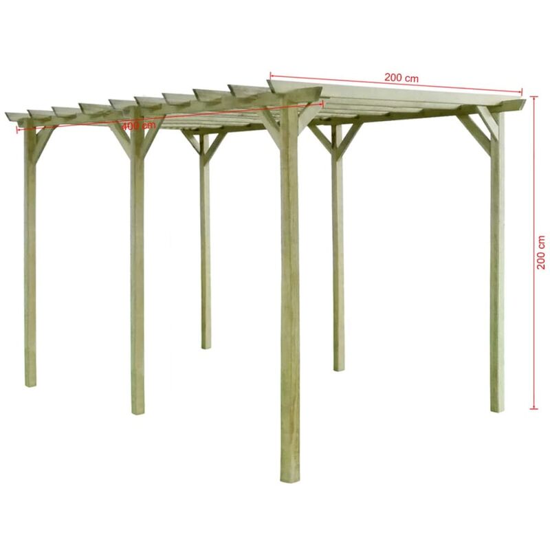 LOSA Pergola Gazebo 3x3 in Pino impregnato Copertura da Esterni tettoia