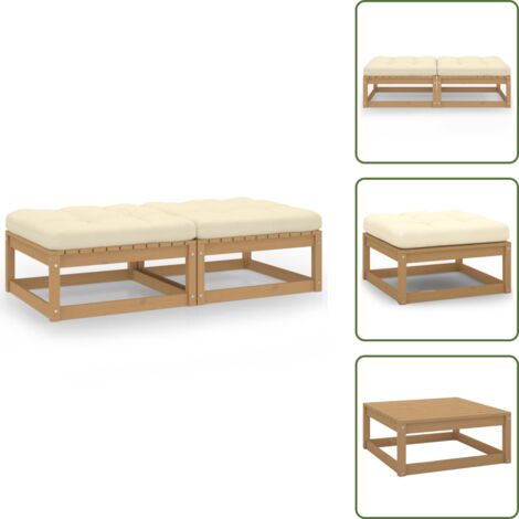 Pergolato - vidaXL Sgabelli da Giardino con Cuscini 2 pz Legno Massello di Pino - Arredamento da esterno