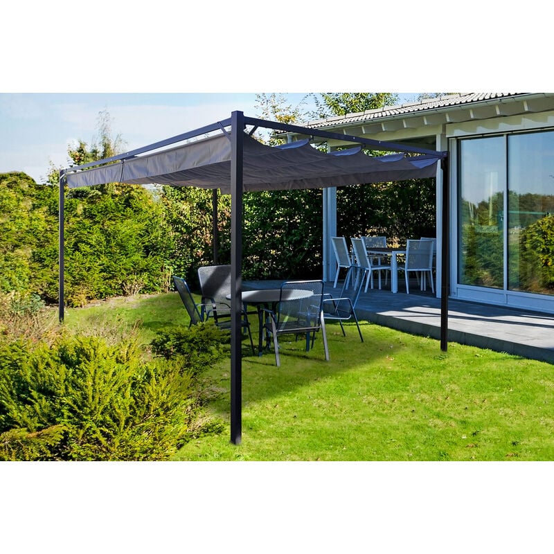 Pergola/Tonnelle autoportée noosa 4x3m Gris clair