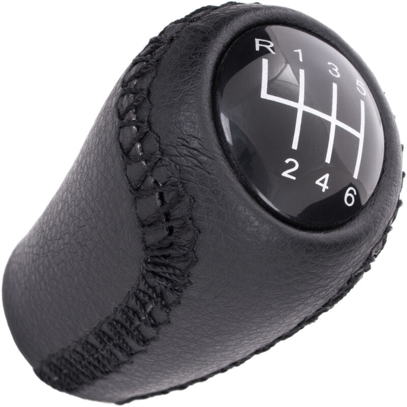 Perilla de cambio de 6 velocidades de cuero negro para Mazda 3 06-12