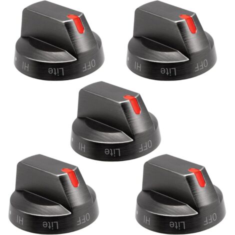 Perilla de cocina Samsung DG64-00473B mejorada, repuesto de acero inoxidable negro para cocinas de gas Samsung, repuestos para perillas de cocina Samsung, paquete de 5