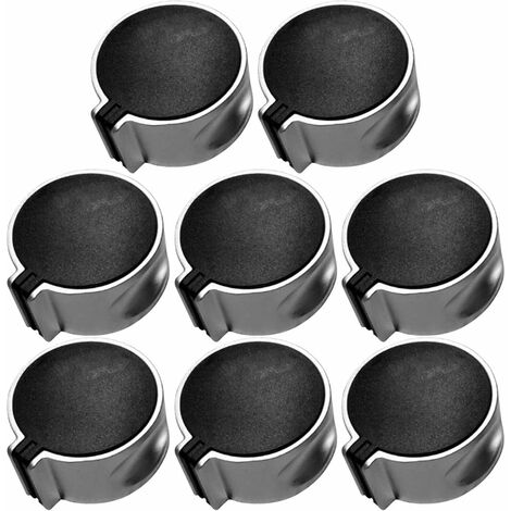 Perilla de Metal Universal de 8 piezas, adaptadores de perilla de estufa de Gas negra de 8mm, interruptor de Control, cerraduras de superficie de Control de cocina para estufa de Gas y horno