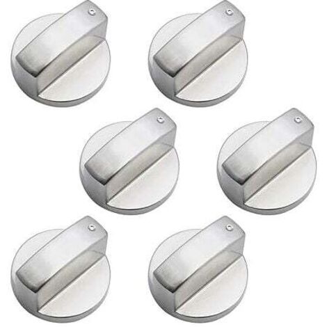 Perillas universales para horno de gas de aleación de zinc de 6 mm, paquete de 6, perillas para control de utensilios de cocina, perillas para control de horno