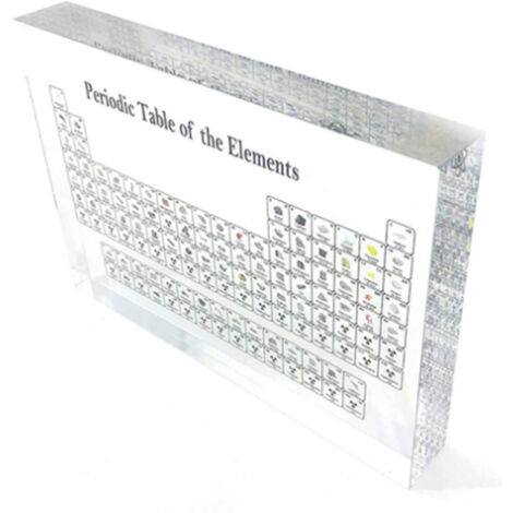 Periodensystem aus Acryl mit 85 chemischen Elementen – Lehrmittel für Zuhause – Abmessungen: 150 x 114 x 20 mm / 5,9 x 4,5 x 0,8 Zoll