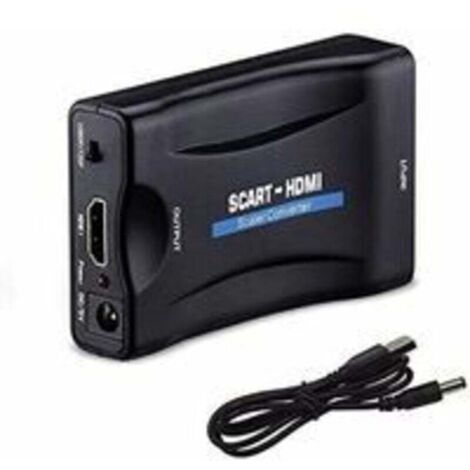 Péritel vers HDMI Adaptateur,1080p HD Convertisseur Scart vers HDMI Compatible pour NTSC PAL pour Sky HD Blu Ray PS3 TV VCR VHS, etc.