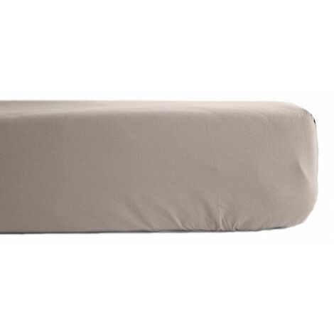 Perkal-Spannbetttuch aus reiner, langstapeliger, gekämmter Baumwolle 80 Fäden/cm² mit 35 cm Mütze Südwind - Leinen - 80 x 200 cm Mütze 35 cm