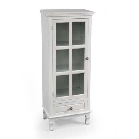 PERLA MOBILETTO A VETRINA 48 X 32 X H120 CM IN COLORE BIANCO