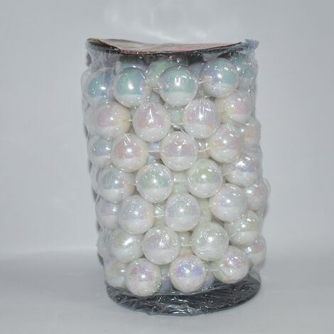 Perle per albero di Natale addobbi da decorazioni natalizie bianco rotolo 3mt