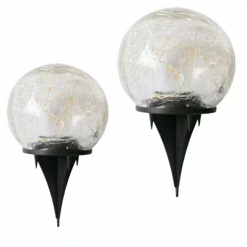 Perle Rare 2 Stück unterirdische Glühbirne Glühbirne, Rissball Licht LED, Outdoor Garten Rasenlicht, Glas Glühbirne (12 cm)
