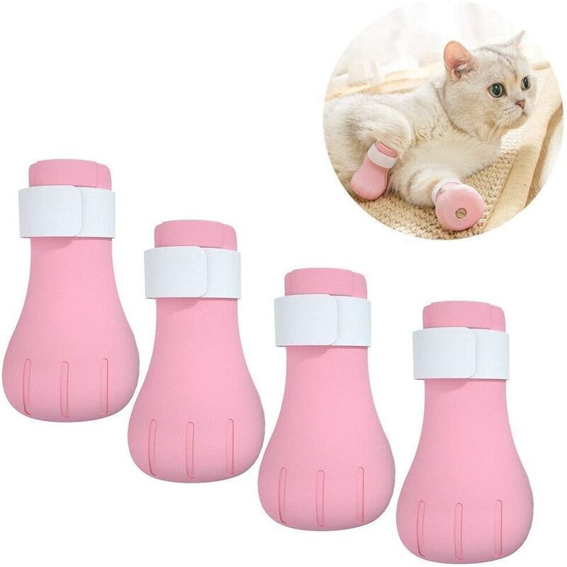 Rare Pearl 4pcs Anti-Scratch Cats Foot Shoes Boots...