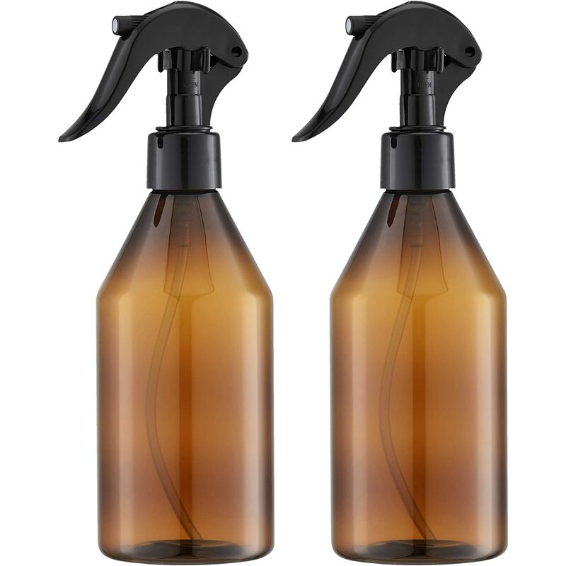 Flacon Spray Vide 300ml, Vaporisateur Brumisateur, Bouteilles Pulvérisateur Plastique pour Cheveux (2 Pièces, Transparent)