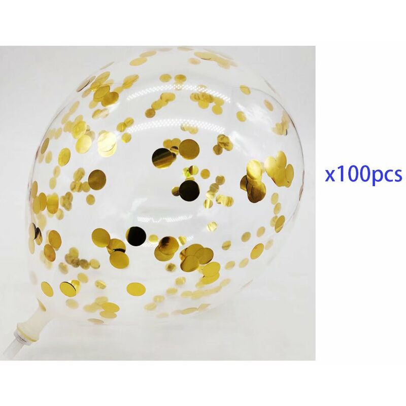 Perle Rare Konfetti Ballon, 100 Stück 12 Zoll Latex Party Ballons mit goldenem Konfetti für Geburtstag Hochzeit Dekorationen