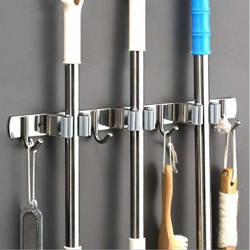 Shining House - Perle rare pratique vadrouille murale boîte de rangement brosse à poils vêtements cheval étagère de rangement outils de cuisine, 3