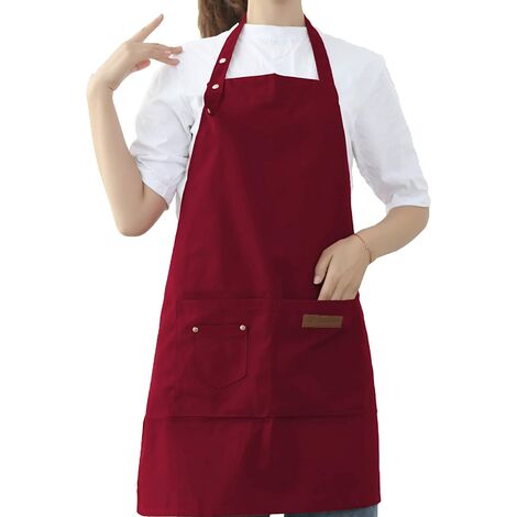 Schürze Kochschürze Latzschürze Arbeitskleidung Tasche Grillschürze Chefkoch 
