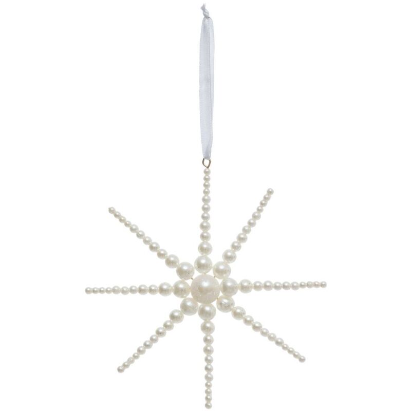 Decorazione albero di natale stella madreperla perline 13cm - Atmosphera créateur d'intérieur