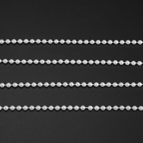 Perles Artificielles 4mm Rouleau 40m Décoration Mariage Fête DIY Rideau Perlé Blanc