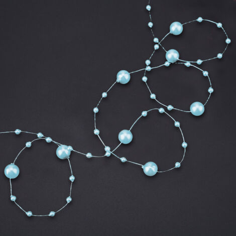 Perles Artificielles Bleues pour Pêche DIY - 10M Chaîne de Perles pour Décoration de Mariage et Fêtes