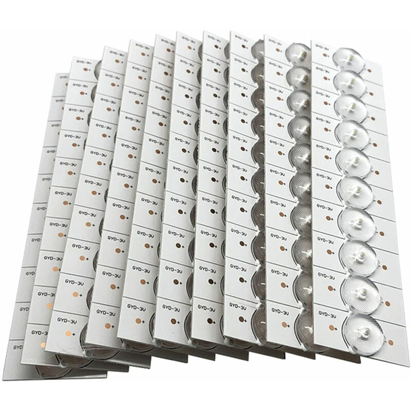 Perles de lampe SMD avec lentille optique pour 32-65 LED de réparation de TV Accessoires de bande de lumière, 3V 100PCS - 3V 100PCS