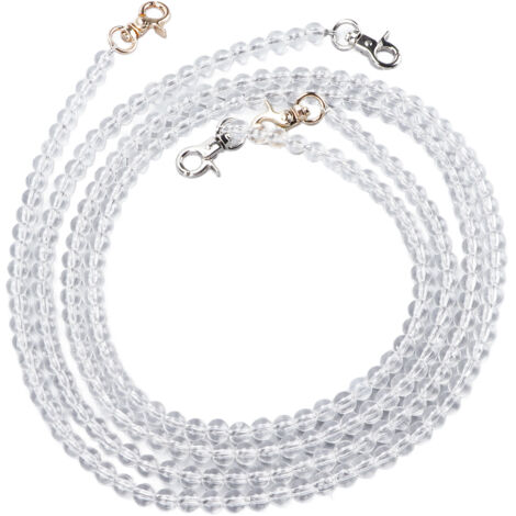 Perles en Acrylique Transparent 8mm pour Décoration de Rideau DIY - 1,2 Mètres - Accessoires Mariage Éclatants à Trou Droit