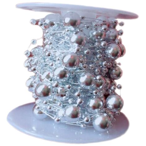Perles en Forme d'Étoile pour Ligne de Pêche 10m - Décoration Fête Mariage Noël (Argent 3+8mm)