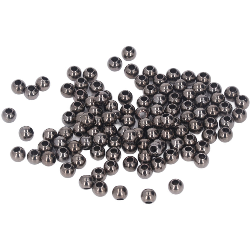 Perles en résine légères de 8mm grises, 200 pièces pour bijoux - perçage large, idéales pour bracelets et colliers DIY