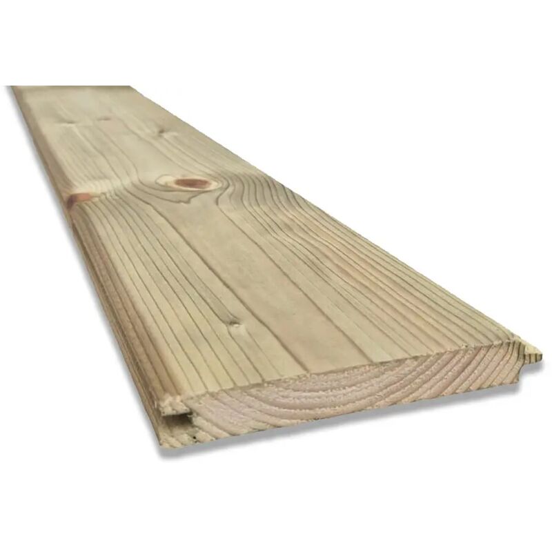 Perlina In Legno Di Abete Impregnato, 15 Cm X 2 Cm, Lunghezza 300 Cm