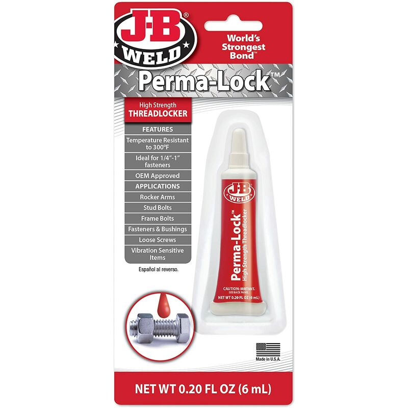 Jb Weld - Perma-Lock High StrengthThread Locker Red 27106UK - Carded 6ml