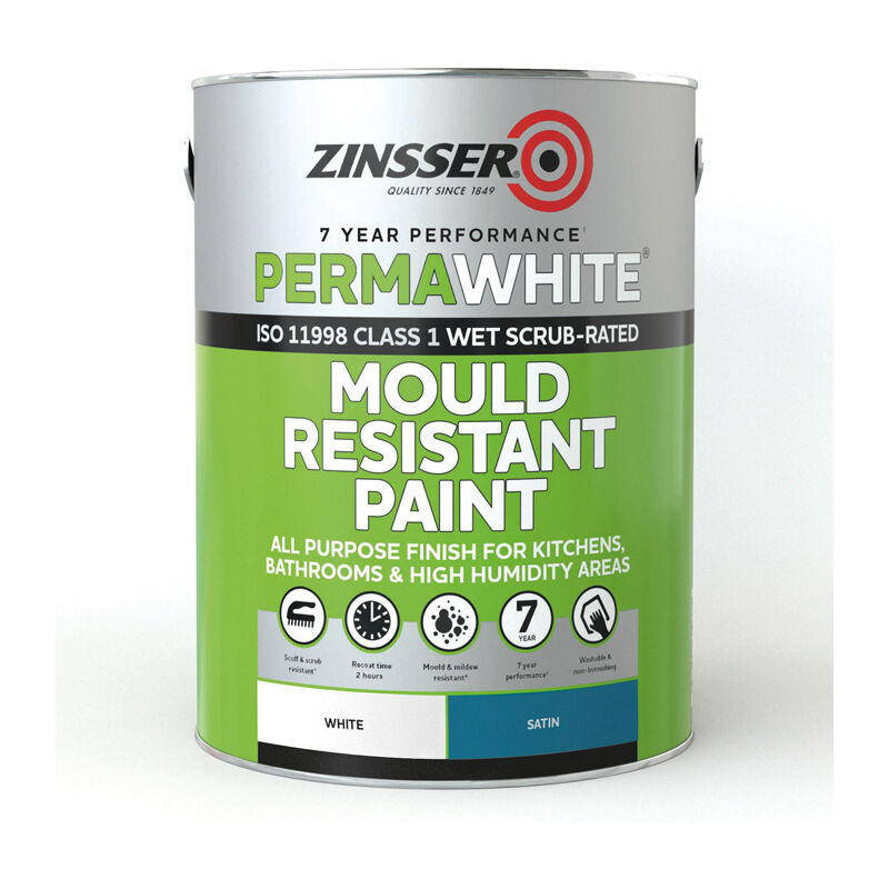 Zinsser Perma White Interior Paint - Satin - 5L
