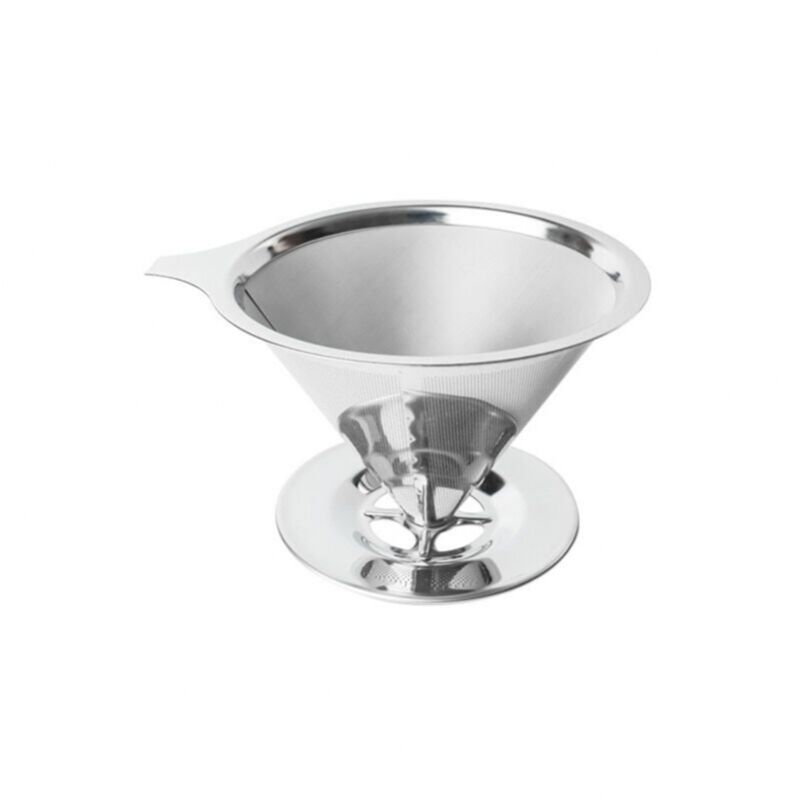 Permanent Coffee Filter (600 Mesh), Reusable Stainless Steel Coffee Filter, Portable, Double Mesh Paperless Coffee Filter Holder, 1-6 Cup Coffee Drip