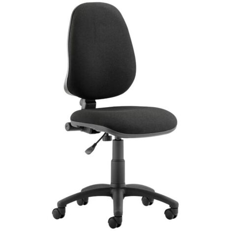Permanent Contact Backrest Task High Back Operator Chair Without Arms and Headrest - Black