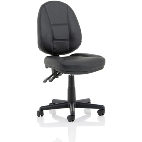 Permanent Contact Backrest Task Operator Chair Height Adjustable Arms Without Headrest - Black