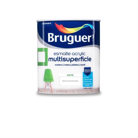Permanenter weißer, mattierter Multisurface-Acryllack 0,750 l 5069889 BRUGUER