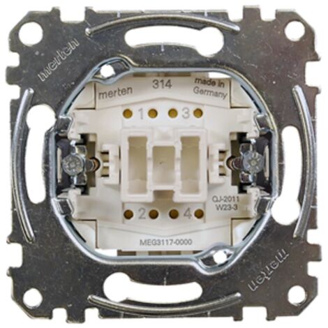 Permutateur Merten encastré 1 pôle,10 AX, AC 250V,bornes enfichables