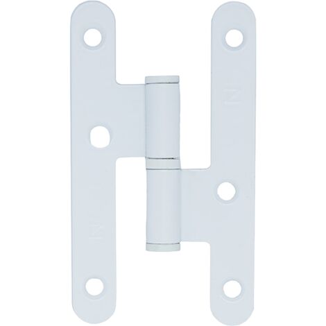 Pernio pala redonda acero blanco 100x57 mm derecha
