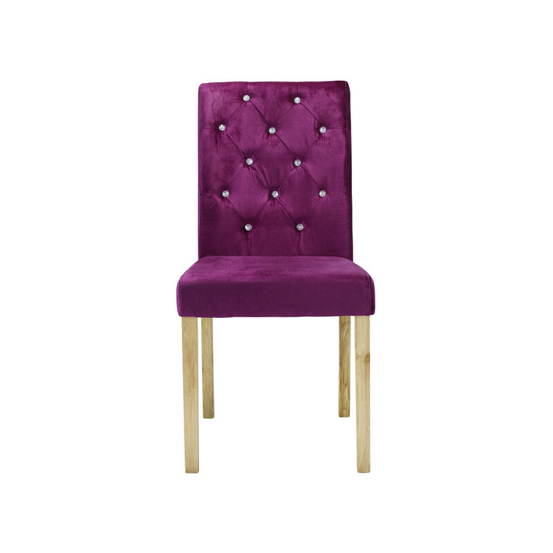 Pernir Chair Purple Velvet (Pack Of 2)