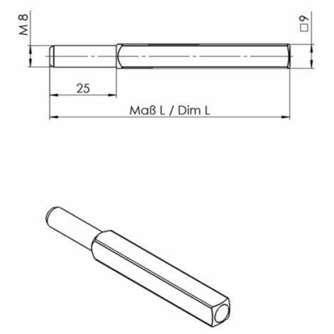 Perno cambio FS OGRO 115 FS 4-KT.9x105mm perno pieno OGRO