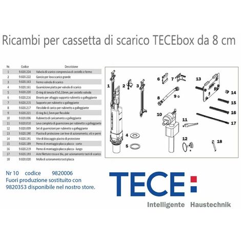 Perno di montaggio placca-placca corto tece rif.15