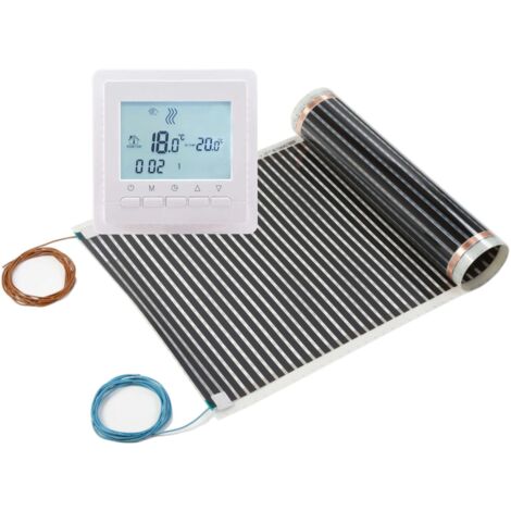 Perobe elektrische Temperierungsfolie Set 1,5 m² 120 Watt Raumthermostat Digital