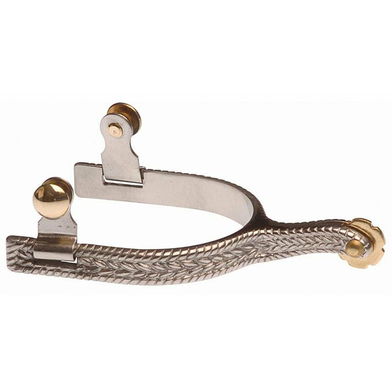 Perons occidentaux étroits en acier inoxydable avec roue en laiton