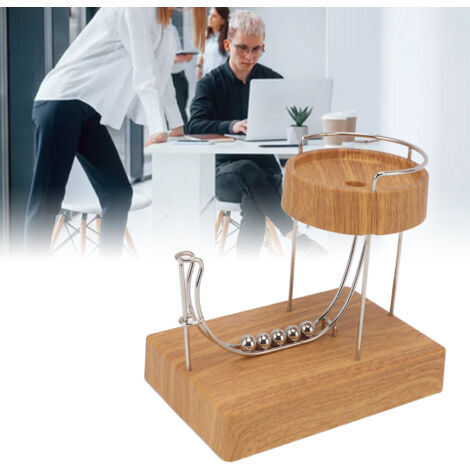 Perpetual Motion Desk Toy - Machine Éducative Anti-Stress avec Bouton Tactile Sans Bruit et Charge USB - Ornement Bureau ABS et Métal pour Adultes et Enfants
