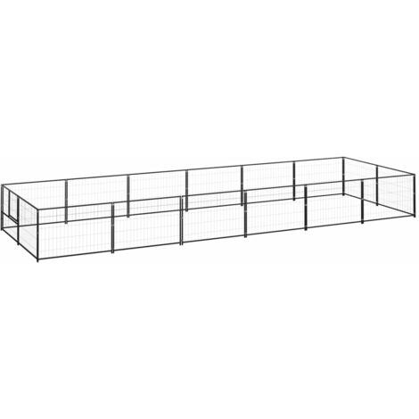 Perrera acero 12 m² negra vidaXL