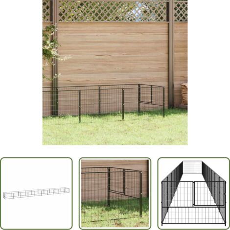 Perrera al aire libre -  Perrera acero 10 m² negra