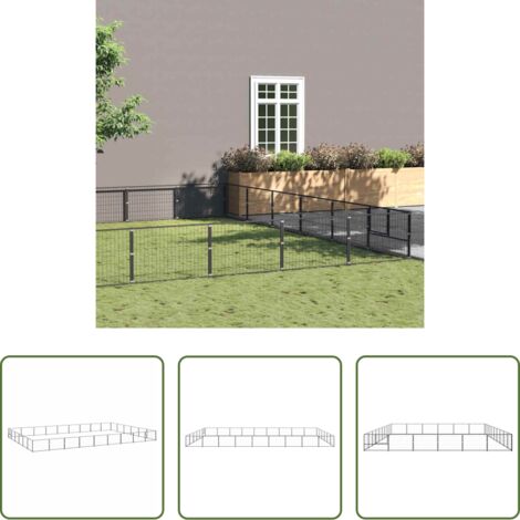 Perrera al aire libre -  Perrera acero 54 m² negra