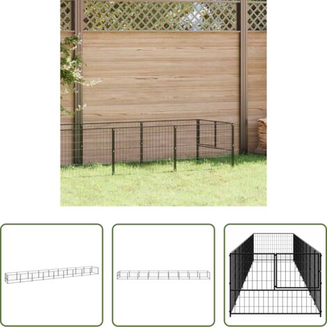 Perrera al aire libre -  Perrera acero 9 m² negra