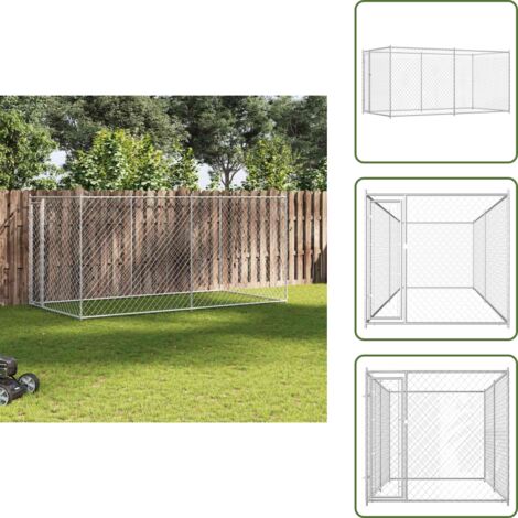 Perrera con malla - vidaXL Perrera de exterior 382x192x185 cm - Perrera con puerta
